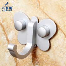 Space aluminum clothes hook bathroom hook wall adhesive hook wardrobe single hook door rear adhesive hook toilet coat hook wall hanging