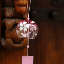 Day style and wind purple painted glass cherry blossom windbell creative glass handicraft birthday gift item pendant