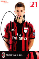 Van Kinkel van Hinkel acMilan 2014-15 season autographed official card
