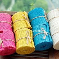 DIY natural linen webbing multi-color solid color kindergarten home wall handicraft decorative belt one roll price
