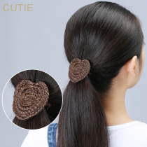 Delicate wig head rope Japanese Korean version of cute hand-woven heart-shaped hair rope tie hair leather band tie hair accessories