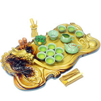 Celadon purple sand tea set household tea tray four-in-one Kung Fu complete teapot tea cup tea ceremony solid wood tea table