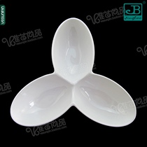 US-Japan Garbo taste dish imitation porcelain creative restaurant flavor dish melamine three grid imitation porcelain bowl plastic seasoning dish snack dish