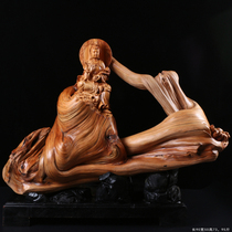 Natural cliff root carving ornaments Taihang aging material old material Ruyi Guanyin Buddha statue wood carving crafts boutique