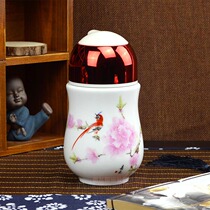Jingdezhen Ceramic Water Cup with Crystal Tea Cup Office with Tongcup Men and Women Health Cup Portable water cup