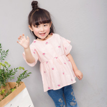 Summer New Girls Town Girl Short Sleeves Han Edition Dress New Childrens Dress Summer Dress