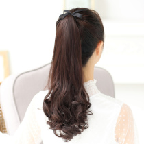 Wig Pear flower roll ponytail realistic fake ponytail strap type medium long simulation hair wig female natural ponytail