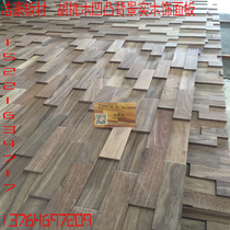 Decorated solid wood black walnut bump TV background wood veneer aisle Xuang solid wood panel square meters pricing