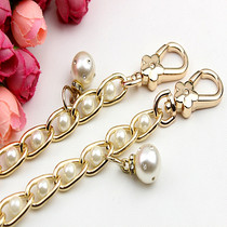 High-end Bag Chain Pearl Chain Light Golden Genuine Leather Bag Chain Bag With Chain Shoulder Strap Bag Harness Chain Accessories