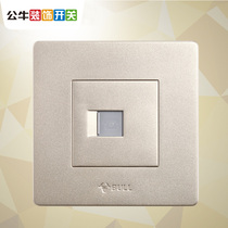 Bull Switch Socket Phone Socket Panel Home Type 86 Dark Light Phone Cable Champagne Gold Switch Socket