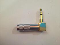 3 5mm gold-plated three-section four-section stereo headset plug 3 5mm plug L-type elbow