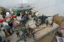 TAMIYA 35017 88MM anti-aircraft gun model OEM (pack plate parts) with soldiers