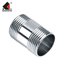 304 stainless steel polished double-head wire pipe outer wire water pipe inner joint 4 minutes 6 minutes 1 inch 1 2 inch 1 5 inch 2 inch