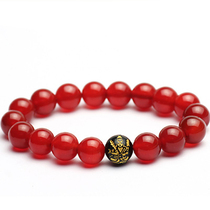 Beaja Black Shine Stones Red Manau Bracelet Patron Saint of the Bulls Bull Tiger Ben Life Buddhas Vanity Hidden Bodhisattva Crystal Bracelet