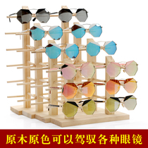 Solid wood glasses display props counter wooden small decorative eye display stand pendulum sunglasses display stand