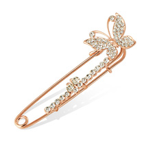 Ruyi jewelry Korean version of popular accessories rhinestone simple sweater brooch two butterfly pins X028