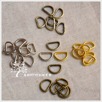 (Forest)Inner diameter 1 2cm Green bronze gold silver green ancient sweep D buckle 100 bags