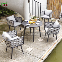  Nordic open-air outdoor balcony table and chair combination leisure rattan chair three-five-piece outdoor courtyard creative table and chair
