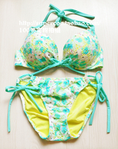 Ou single top goods self-retention ~ soft lace 4 level gathering thick small chest steel support bikini