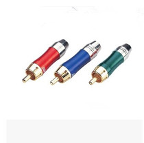Lotus AV welding head plug component color difference red green blue RCA audio-video wiring head pure copper gold plated