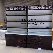 Factory direct wooden jewelry Jade glass display cabinet hollow light box display cabinet hand string antique storage display cabinet