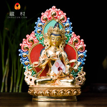 Tibetan Buddhism Mythurism Buddhist Buddhas swaying pieces Nepal pure copper full-body gold 7 inches with backlight King Kong Buddha statue of Buddha