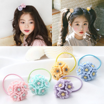 Korean childrens hair accessories cute baby Hairband floral headdress girls tie hair rope does not hurt hair rope headgear