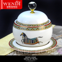 Ceramic crystal top medicine Cooking Saucepan Drum-style Saucepan Mini-Waterproof Stew for Snow Nest Shark Fin Stew