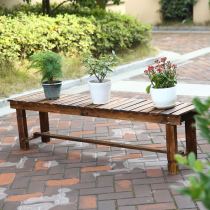 Carbonized antiseptic wood benches change shoes stool bathroom stools courtyard balcony park recreational chair can be used as a flower stand