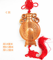 Feng Shui Pingan bottle wood carving gossip mirror pendant resolving door flushing bathroom bedroom kitchen household ornaments