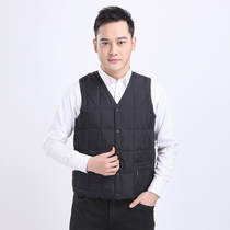 Autumn and winter middle-aged and elderly mens cotton horse clip waistcoat cotton vest Dad outfit middle-aged mens vest thick winter down cotton