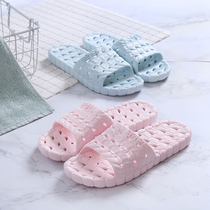 Bathroom shower hollow slippers female summer plastic soft sole non-slip couple home shoes Floor shoes Home care shoes cool drag