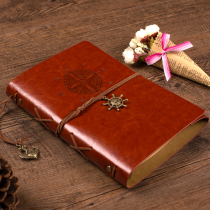 A5 European sailing retro travel diary Loose-leaf kraft paper notebook Creative hand ledger Horizontal line book