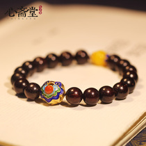 Heart Zhaitang (Zen Heart) Indian small leaf red sandalwood chicken red beads old material hand string single Circle Bracelet female jewelry