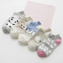 Explosion Day Ensemble Penguin Animal Feather Yarn Short Socks Cute Cartoon Panda Summer Lady Boat Socks