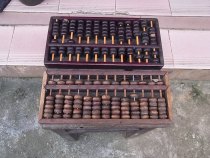 Old Abacus Old Computing Tool Stall Pearl Two 13 Flower Pear Wood Abacus