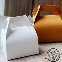 Small white card portable West biscuit cake box packing mousse cut box mooncake box 5 Price