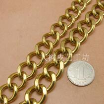 Bold double-sided ground brass chain wealth chain key chain key chain copper chain manual DIY copper accessories TK56