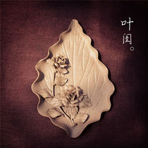 Handmade incense insert incense burner Foliage Clay Creative Jingdezhen Ceramics Lotus Flowers Incense Pan Paper Town