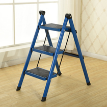 Real ladder stool home multifunctional folding staircase chair stool dual-purpose indoor climbing three-step small ladder step stool