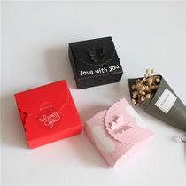 New Years Day red nougat box chocolate biscuit snowflake crisp box butterfly lace box