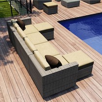 Outdoor Rattan Sofa Combination Villa Courtyard Rattan Sand For Sale Building Corner Sofa Balcony Living Room Leisure Sofa
