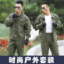 Pure cotton camouflamed suit mens fall abrasion-proof labor conserved special soldiers for training in military uniform anti-scalding electric welders