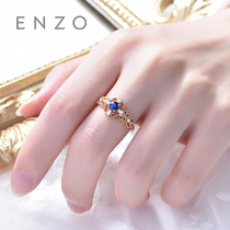 Enzo Jewelry Sisi Princess Series 18K gold diamond ring Sapphire color treasure ring (various models)