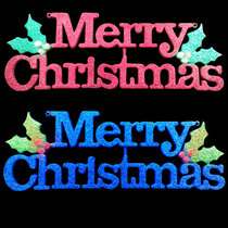 Xibao Christmas English door pendant gold powder listed welcome brand real estate shopping mall bar kindergarten decoration