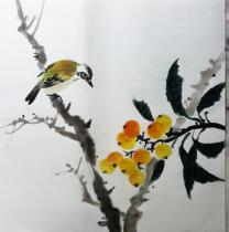 Boutique manuscript bucket flower and bird Chinese painting Kingfisher lotus flower handmade home decoration sketch painting