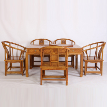 Mahogany furniture hedgehog red sandalwood African pear tea table six-piece tea table tea table Ming and Qing classical solid wood tea table and chair combination