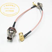 BNC-KY BNC female to SMA-JW SMA right angle elbow male RG316 silver plated coaxial jumper