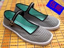 Spring and Autumn Youth Women's Square Buckle Buckle Single Shoes Handmade Cloth Shoes Square Plaid Flat Heel Leisure Low Top