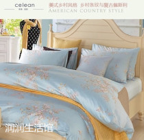 Foreign trade UK laura ashley fresh literature 60 bedding cotton tribute satin lilac flower set